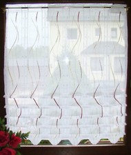 bestickte Clip-Gardine, 145 cm hoch Clipstores, Flächengardine `K`