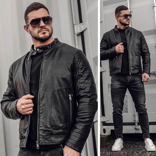 Kunstlederjacke bikerjacke - kunstlederjacke,