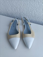 Konstantin Starke Damen Slingback Schuhe Slipper Gr. EU 36 Leder, 41 Weis/Beige 