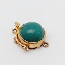 Schnuckschließe 835 Silber Steinchen, Kettenverschluss/Armband Antik Grün Stein 