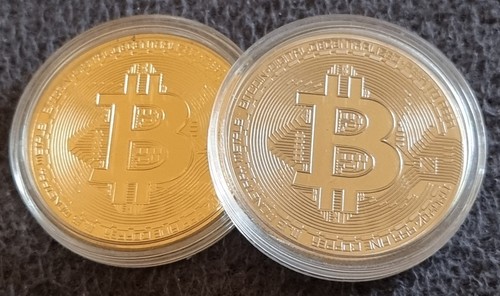 Bitcoin münze medaille 1x - 2x,