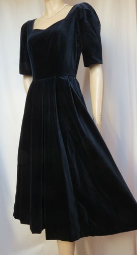 Laura ashley samtkleid blau - laura,