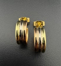 Creolen 750 Gelbgold Weißgold Roségold tricolor 18 Karat 3,78g Ohrstecker