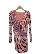 EMILIO PUCCI Langarmkleid Damen Kleid Gr. DE 38 pink-lila-schwarz Party-Look