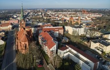 Foto DDR Bernau b. Berlin Luftbild, Kirchen, Steintor, Stadtkern 20x30cm #0981