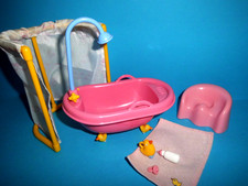 %**Mini Baby Born Möbel*Zapf Creation*Badewanne*Vorhang*Topf*Tuch*Ente**%