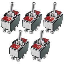 5x Kippschalter 2 polig Polwendeschalter Umpolschalter Rastend Ein-Aus-Ein