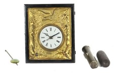 Antike originale Schwarzwälder Rahmenuhr mit Adlerfigur sehr schön und läuft