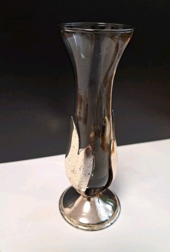 Vintage blumenvase versilbert - blumenvase,