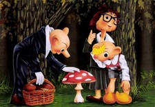 Künstler Ak Spejbl und Hurvínek, Marionetten, Fliegenpilz - 4661301