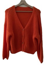 Grobstrickjacke von „Made in Italy“ S,M,L Damen Strickjacke Orange Einheitsgröße