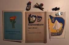 Jungpionier Mitgliedskarte Touristenkarte Bronze + großes Abzeichen, Aufnäher 