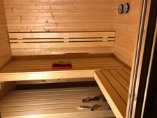 Finn-Sauna , original finnische Vollholzsauna, 209 x 209 x 200 h, neuwertig
