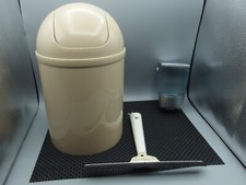 Kosmetikeimer 5 L Mülleimer Badezimmer +Fliesenabzieher+Seifenspender Badezimmer