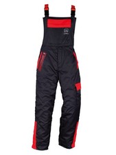 Northwood Arbeitshose Schnittschutz Forst - Latzhose Gr.56 anthrazit/rot NEU !!!