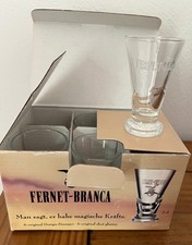 6 Fernet-Branca Design-Stamper 2cl - Altes Logo - im orig. Karton