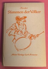 Stimmen der Völker in ihren Liedern = Herder, J. Gottfried = 1. Auflage 1944