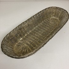 Brotkorb Metall silber , angelaufen ( versilbert?), Baquette , 36 X 15 cm