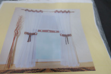 2er Pack Schlaufenschal mit Ösen - Gardinen - Weiß mit Braun  140 x 245 cm