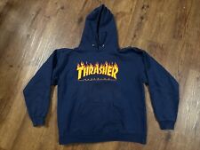 Blauer Trasher Hoodie Gr.38-40 Dunkelblau Baumwolle Gebraucht