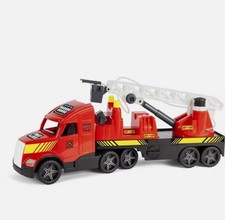 Wader Magic Truck Feuerwehr/Tieflader Spielzeug Feuerwehrauto mit Leiter