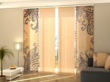 Foto-Schiebegardine blaues Ornament, Flächenvorhang mit Motiv, Gardine auf Maß