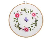 Stickpackung Bild mit Stickrahmen , Garn, Beschreibung, vorgezeichnet  komplett