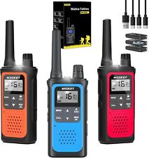 NXGKET Walkie Talkie 3er Set Aufladbar 5km Reichweite 16 Kanäle Funkgeräte
