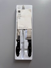 TCM MESSER SCHNEIDEMESSER AUS EDELSTAHL IN SILBER MIT SCHWARZEM GRIFF