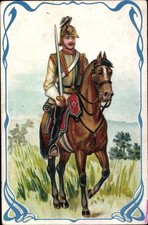 Jugendstil Litho Deutscher Soldat, Kavallerie, Garde du Corps... - 11469914