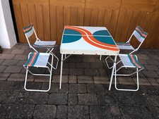 Camping Tisch Stühle Camping Set Sitzgarnitur Vintage Oldtimer Retro 60er Kinder