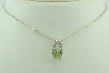 Vintage Damen 835er Silber Kette & 925er Silber Anhänger mit Turmalin