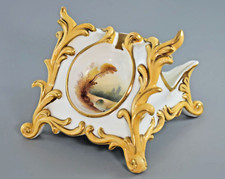 ANTIKER SAMUEL ALCOCK ? PORZELLAN TASCHENUHRENHALTER STÄNDER um 1820