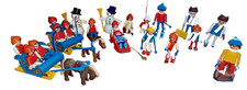 PLAYMOBIL Winterspaß Kutschen, Schlittenfahrer, Ski-&Schlittschuhläufer, Schnee