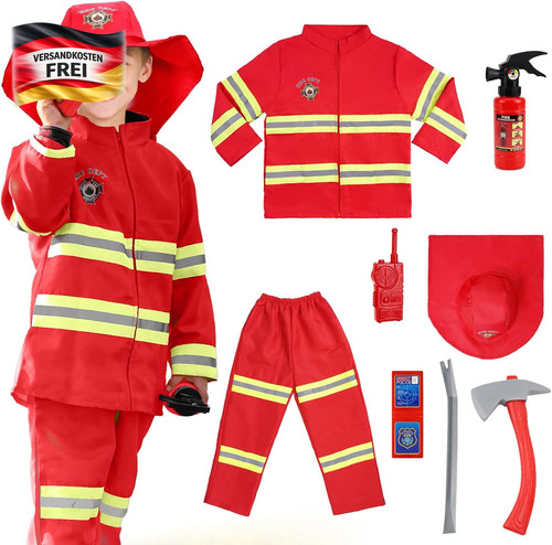 Kinder feuerwehrkostüm set - kinder,