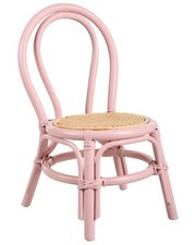 Kinderstuhl aus Rattan rosa