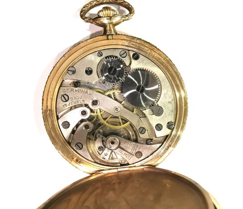 Goldene taschenuhr remontoir - taschenuhr,