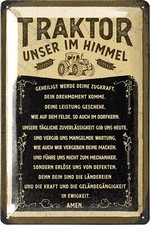 Retro Blechschild TRAKTOR, lustiges Werkstatt-Schild für Männer, 20x30cm