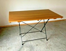 Gartentisch aus Robinienholz 120x75cm - Metall+Holz braun lasiert - TOP QUALITÄT