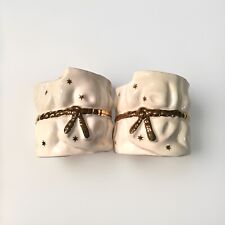 2 gleiche Blumentöpfe innen weiß/gold mit Sternen, Kordel