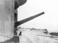 Soldiers sentry near a canon a