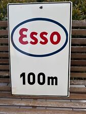 Altes Emailschild Esso 100 m (unrestauriert) ca. 78 x 48 cm