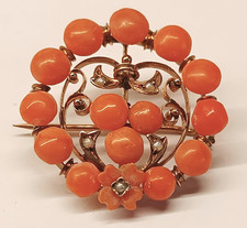 Brosche Koralle Antik Vintage
