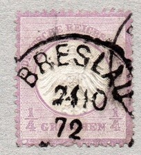 Deutsches Reich 1  gestempelt Breslau, geprüft Jäschke-Lantelme BPP