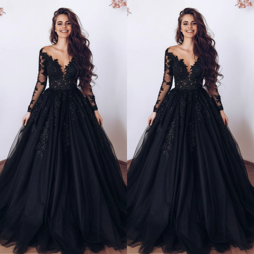 Schwarze gotische brautkleider - schwarze,