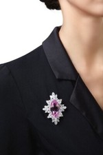 Lab Rosa Saphir Brosche