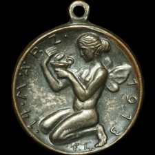 FRIEDRICH LOMMEL: Medaille 1913. PÄDAGOGIN JULIE REISINGER-KERSCHENSTEINER.