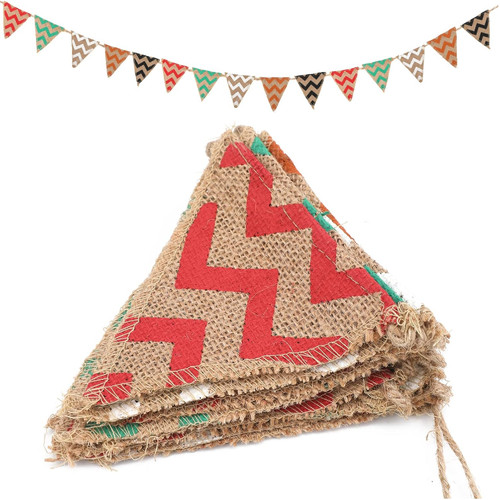 Wimpelkette jute bunt vintage - bunt,