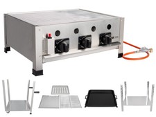 Gasgrill Grillplatte Grill Gasbräter Tischgrill Tischgasgrill 3 flammig Beeketal