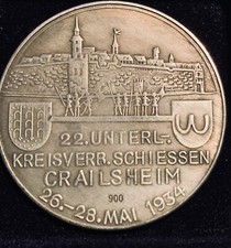 1934 Crailsheim Kreisverbandschiessen Historischer Token Hindenburg